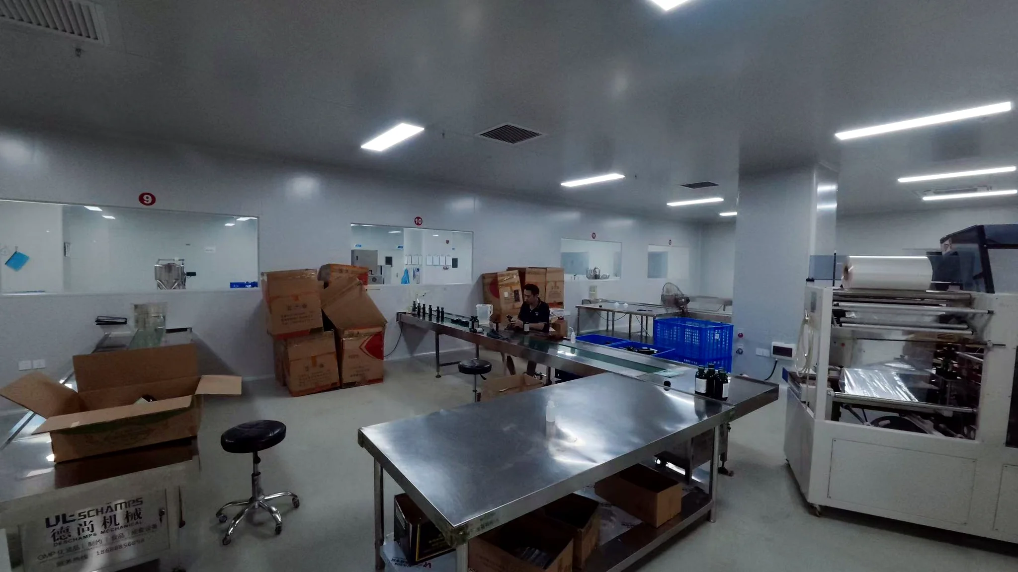 Filling and inspection area